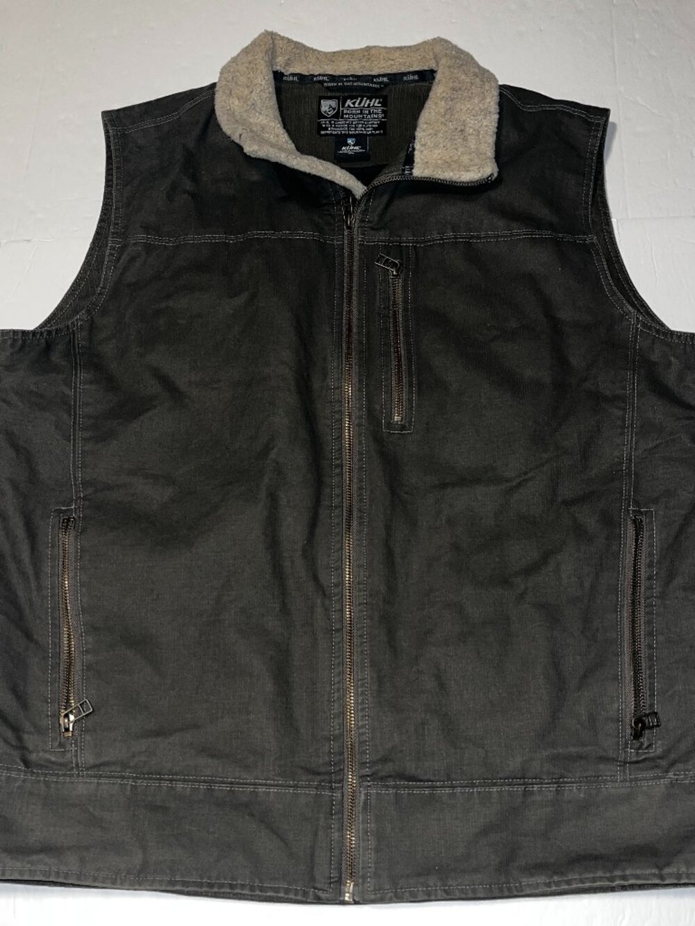 Kuhl Burr Vest lined gun metal gray full zip men's XL